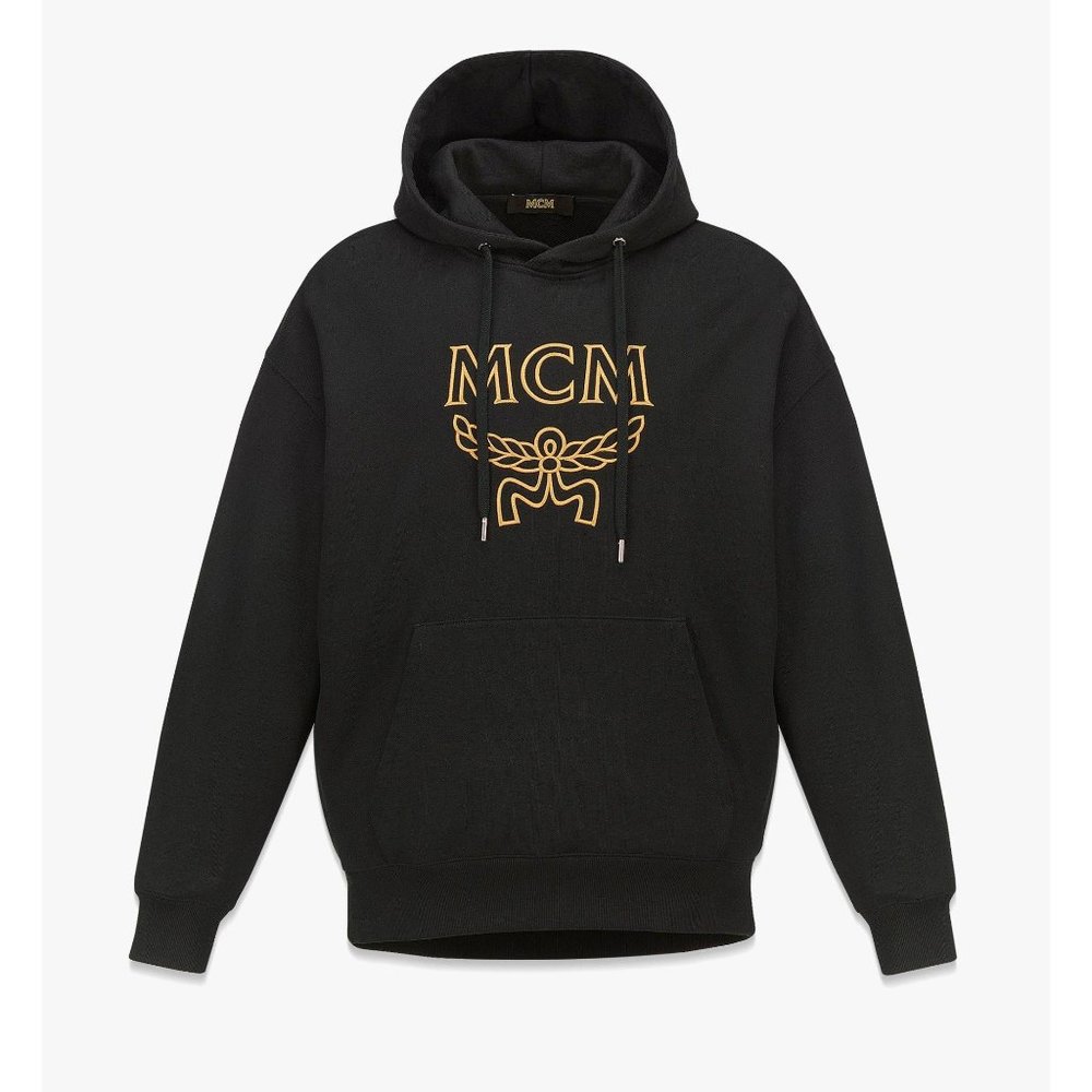 MCM Mens Classic Logo Black/Cognac Cotton Hoodie/Sweatshirt XL